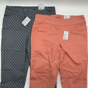 Lot 2 Croft & Barrow Womens 16 Regular Straight Mid Rise Capri Woven Pants‎ NWT
